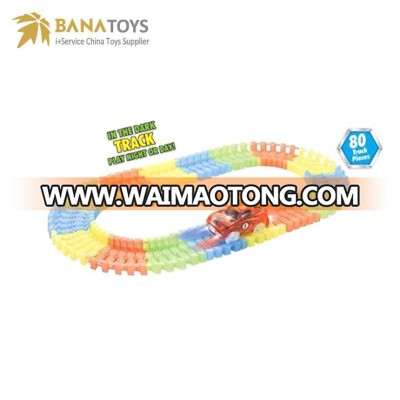 Amazing night light glow in the dark toys car magic track